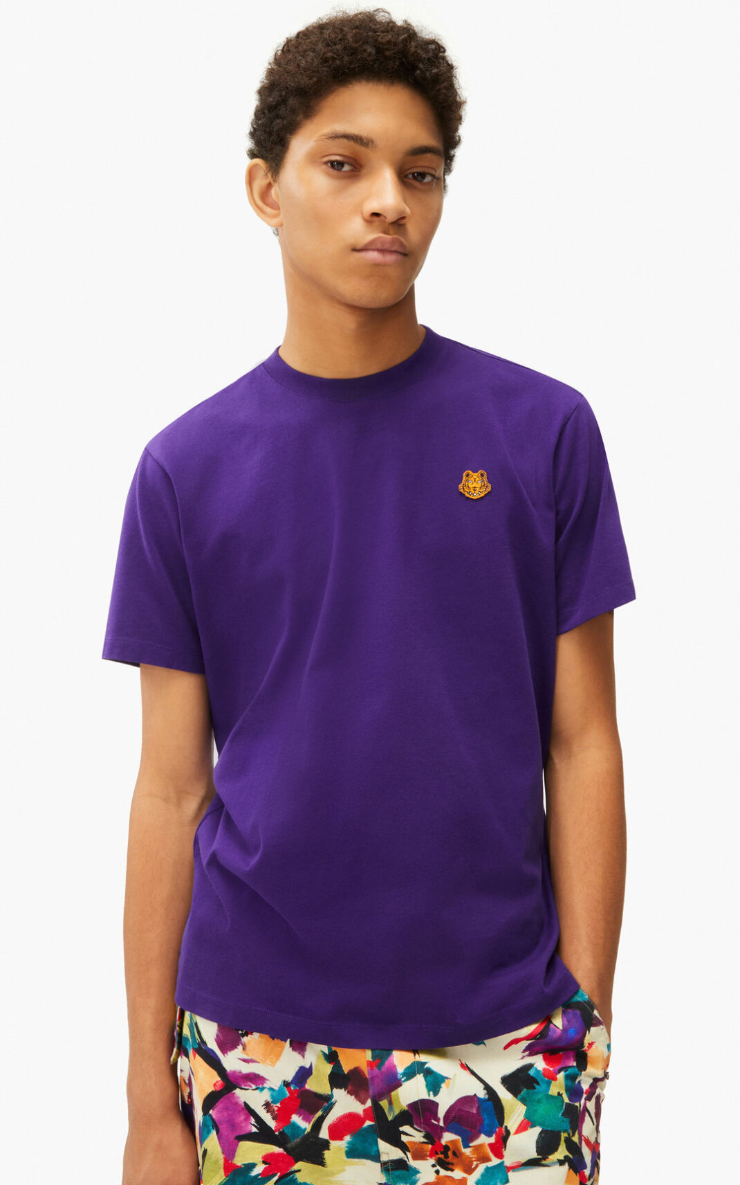 Kenzo 虎 Crest Tシャツ メンズ 紫 - MCEUAQ142